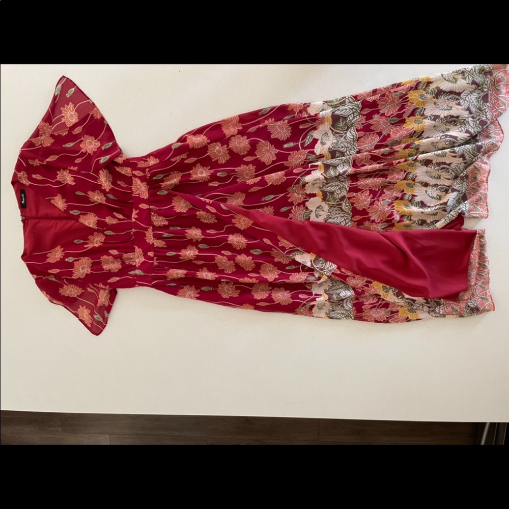 Worn once. Madewell floral maxi dress
